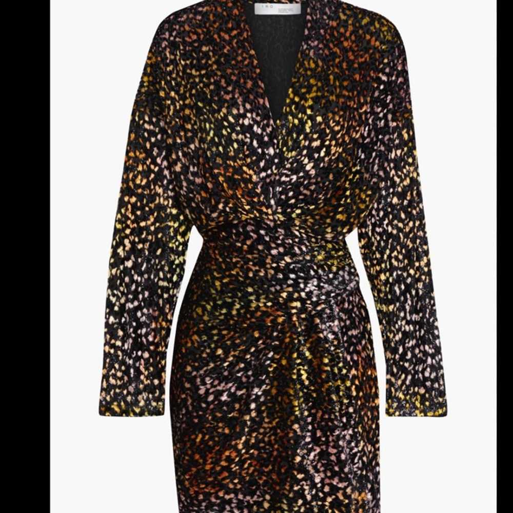 IRO Mielan metallic velvet leopard  mini dress - image 2