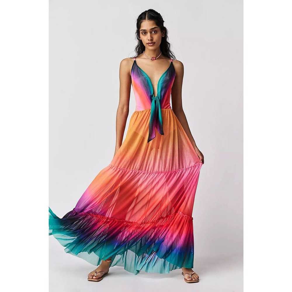 Agua Bendita Pacifico Cosmea Maxi Dress In Vini R… - image 1