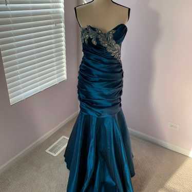 Teal Mermaid Prom Dress