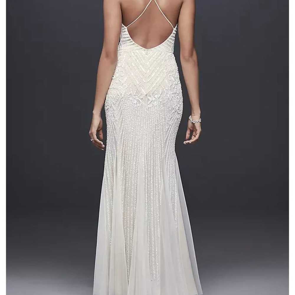 DB Studio Beaded Sheath V-neck Dress w/ Godets - … - image 7