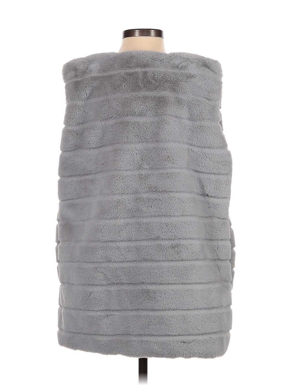 Echo Women Gray Faux Fur Vest S - image 2