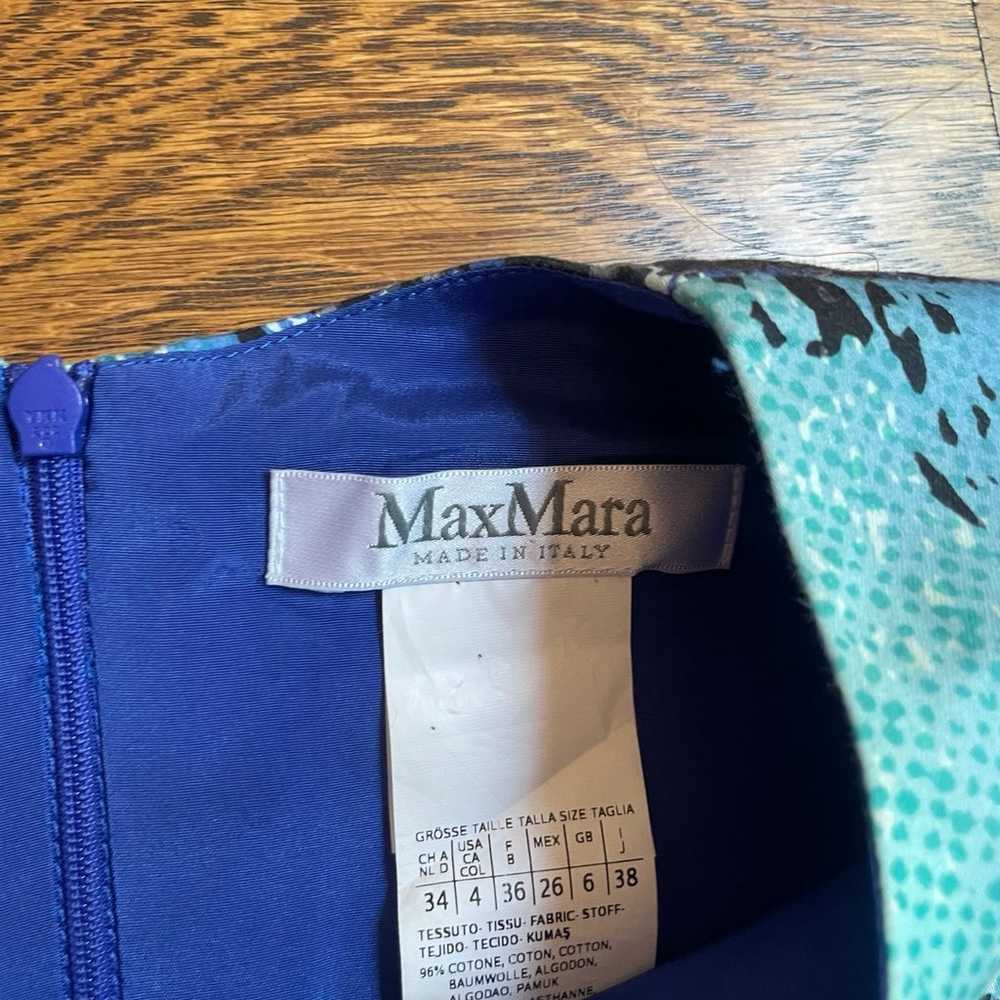 Classy maxMara blue pencil dress sz 4 - image 4