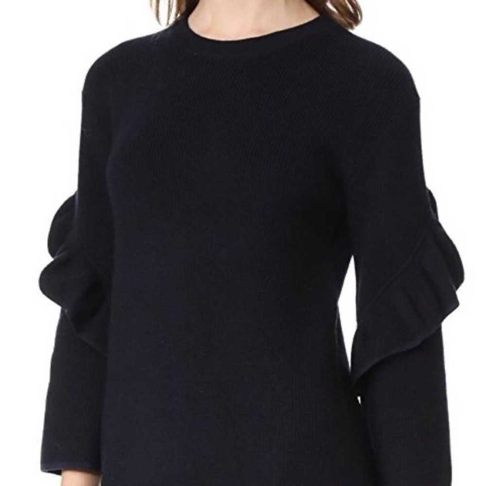 Tory Burch Ashley Navy Ruffled Sleeve Sweater Dre… - image 2