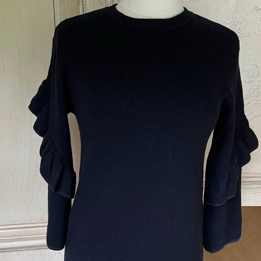 Tory Burch Ashley Navy Ruffled Sleeve Sweater Dre… - image 6