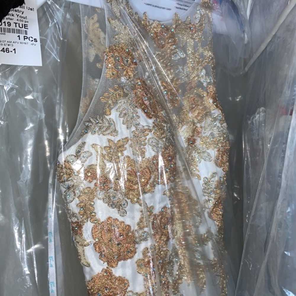 Gold and White Prom Dress - image 3