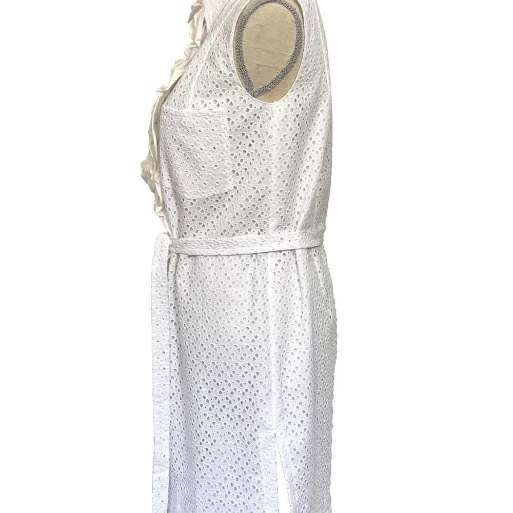 PRADA White Eyelet Sleeveless Dress Size 44 - image 10