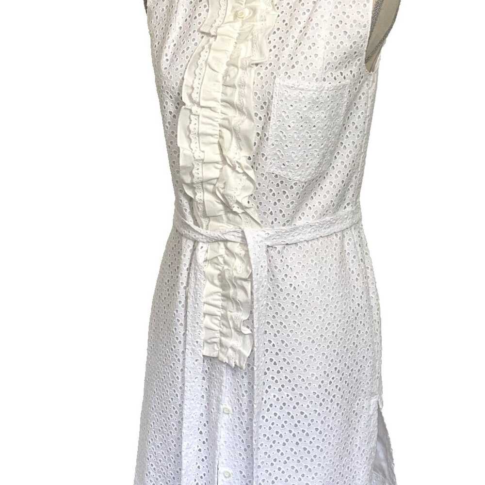 PRADA White Eyelet Sleeveless Dress Size 44 - image 11