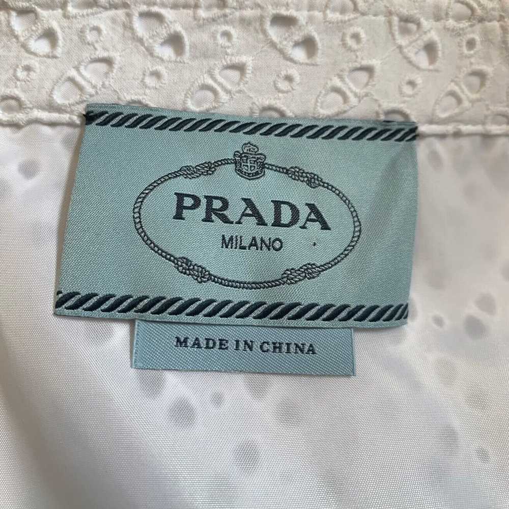 PRADA White Eyelet Sleeveless Dress Size 44 - image 2