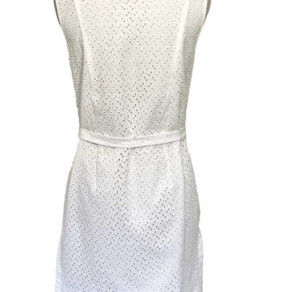 PRADA White Eyelet Sleeveless Dress Size 44 - image 4