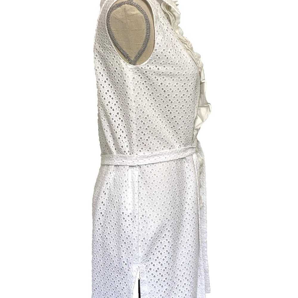 PRADA White Eyelet Sleeveless Dress Size 44 - image 5