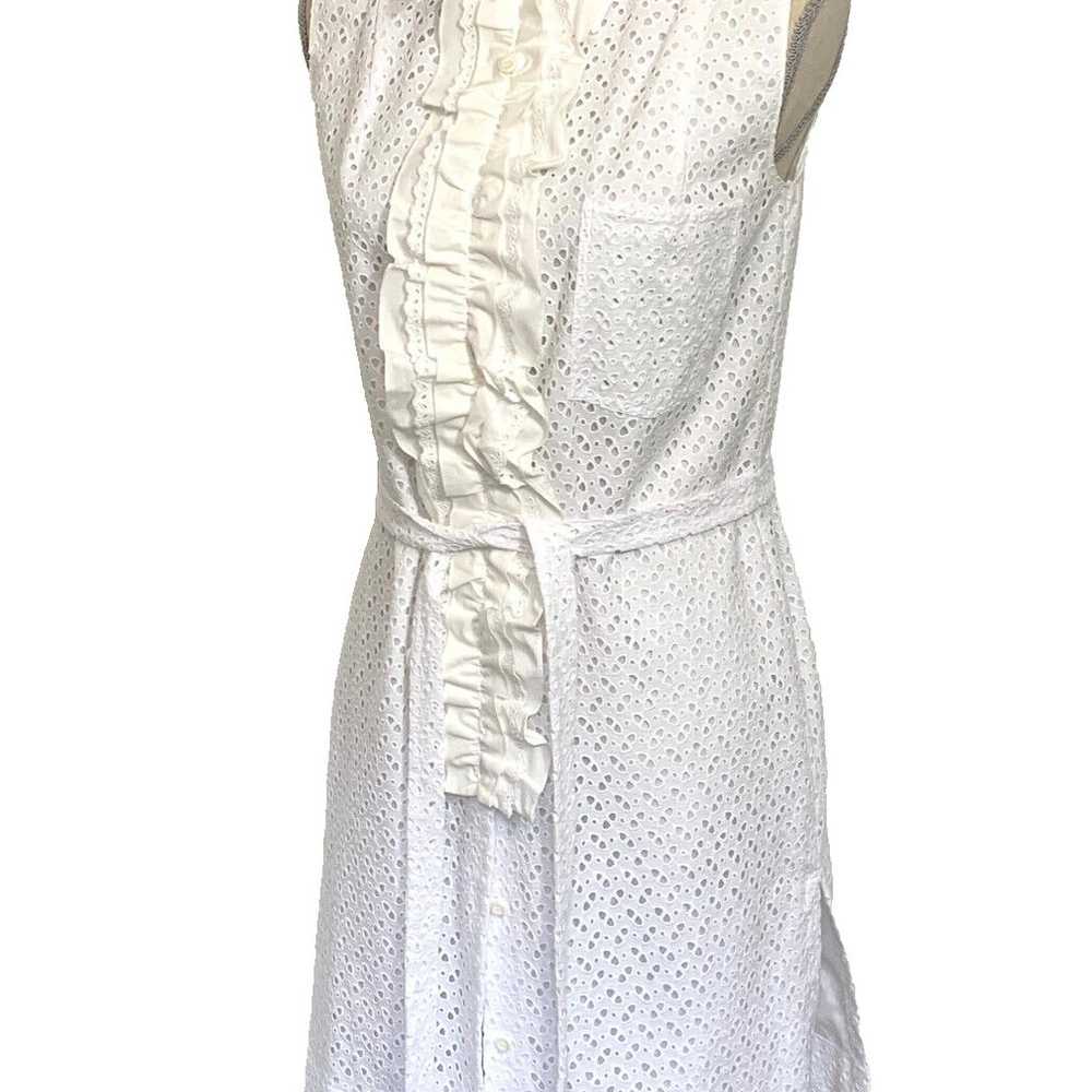 PRADA White Eyelet Sleeveless Dress Size 44 - image 6