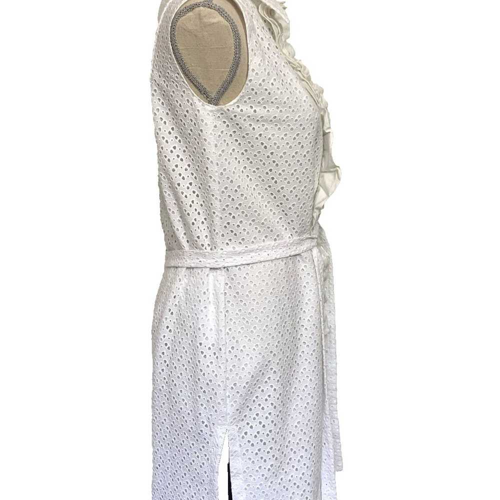 PRADA White Eyelet Sleeveless Dress Size 44 - image 7