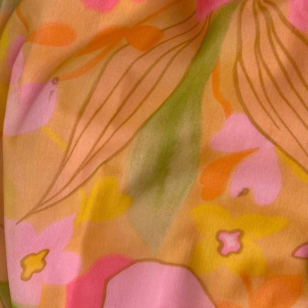 Vintage Malia Honolulu Pink Green Yellow Flowy Fl… - image 8