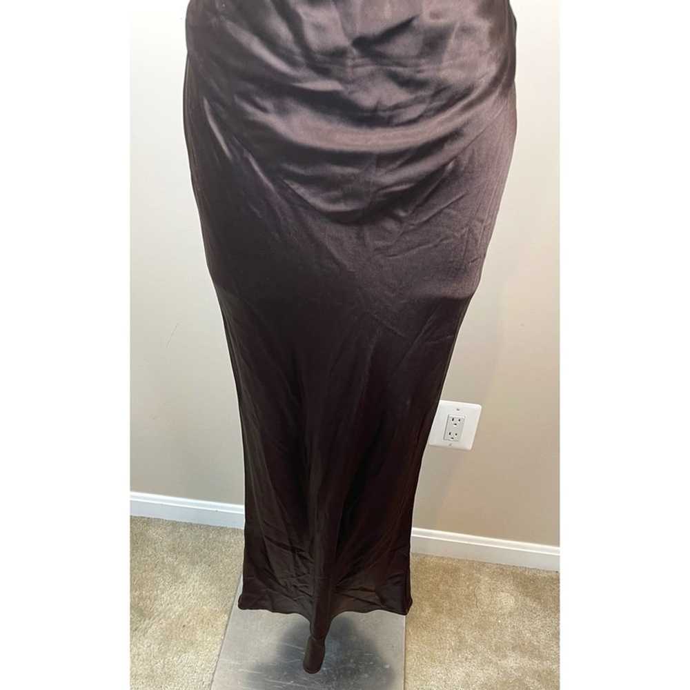 Retrofete Brown Satin Ester Halterneck Maxi Dress… - image 6