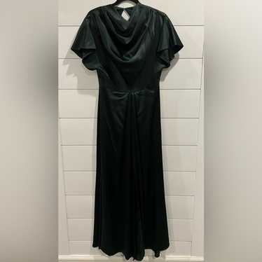 Christian Siriano green satin cowl neck gown