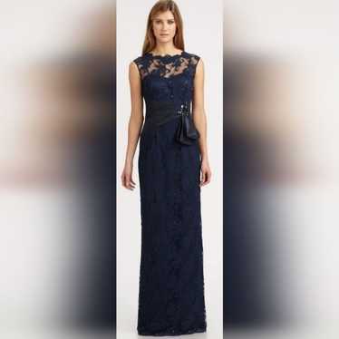 Rickie Freeman for Teri Jon navy blue lace overla… - image 1