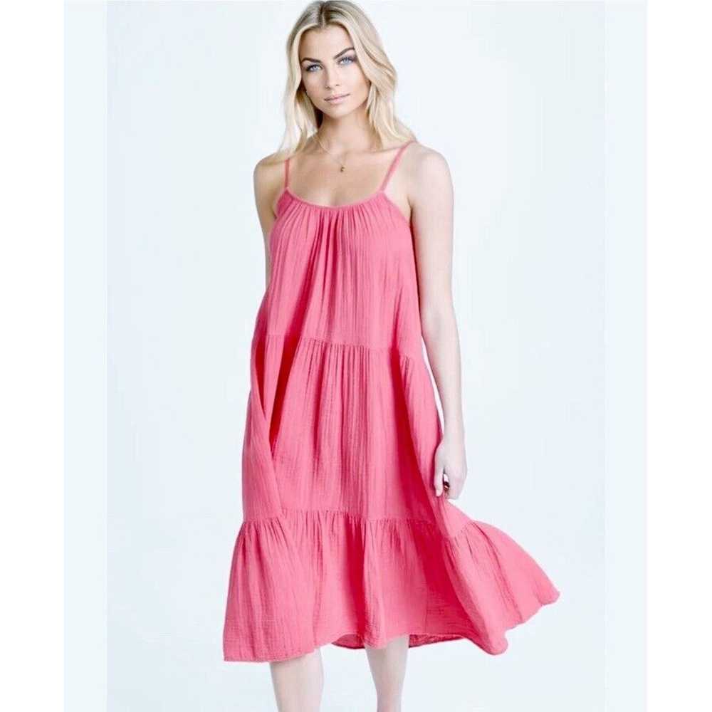 Xirena Xirena Pink Scoop Tiered Ruffle Krinkle Ga… - image 2