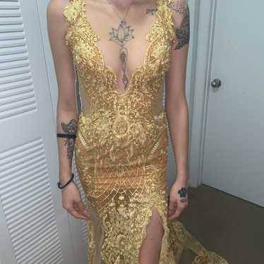 Gold Lace Dress - image 1