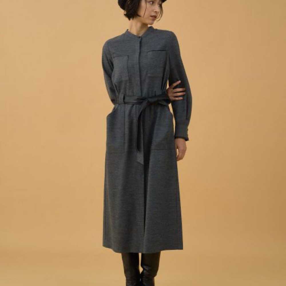 ANAYI Wool Jersey Leather Combination Dress 38 - image 2