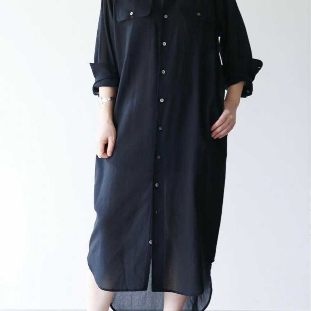 MADISON BLUE HAMPTON Linen Shirt Dress Black - image 2