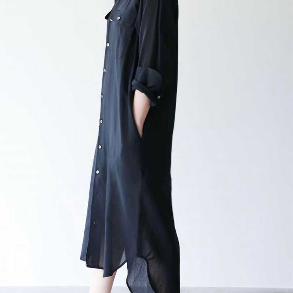 MADISON BLUE HAMPTON Linen Shirt Dress Black - image 3