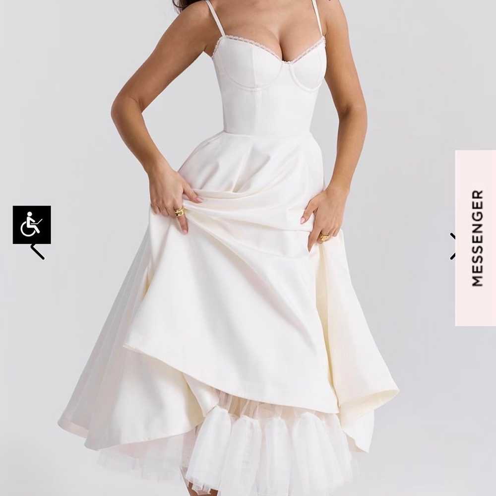 House of CB MADEMOISELLE WHITE TULLE MIDI DRESS - image 7