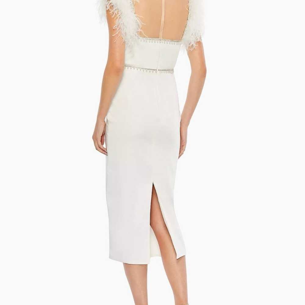 Mac Duggal white feather dress - image 2