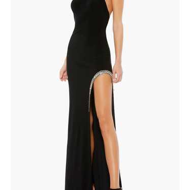 Mac Duggal Crystal Halter Jersey Gown