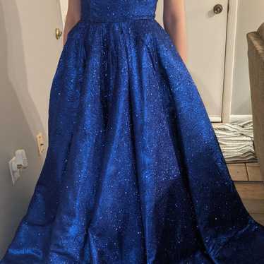 Blush prom blue gown