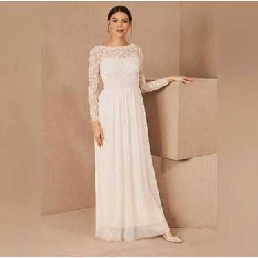 BHLDN Anthropologie Sinclair Beaded Long Sleeve W… - image 1