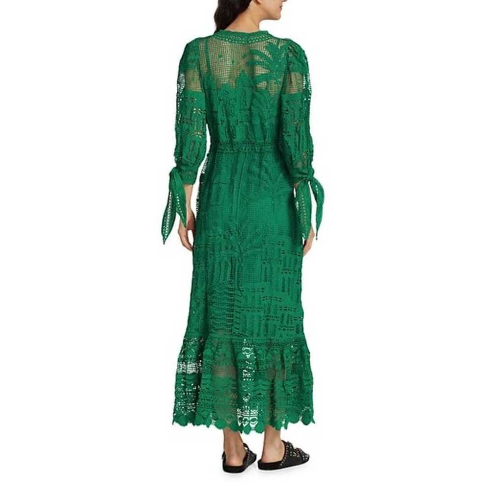 Farm Rio Morada Boa Guipure Lace Midi-Dress green… - image 2