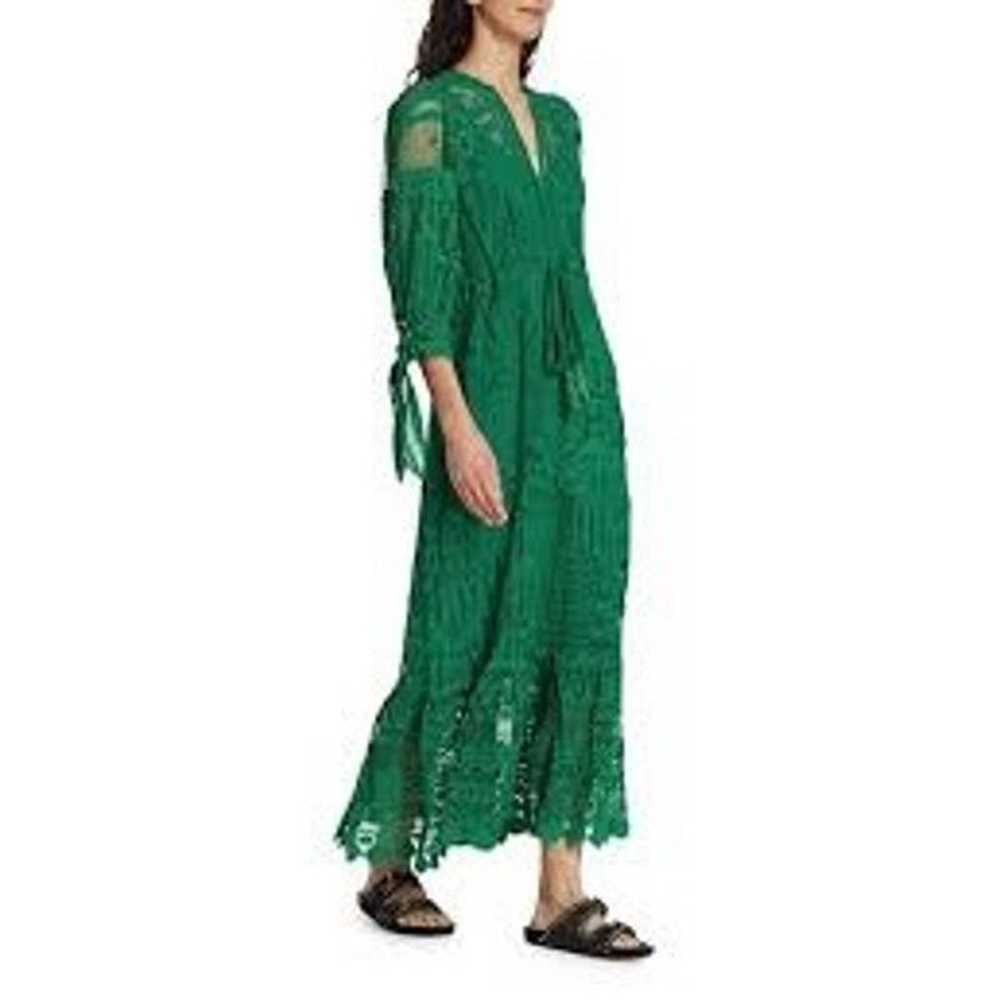 Farm Rio Morada Boa Guipure Lace Midi-Dress green… - image 3