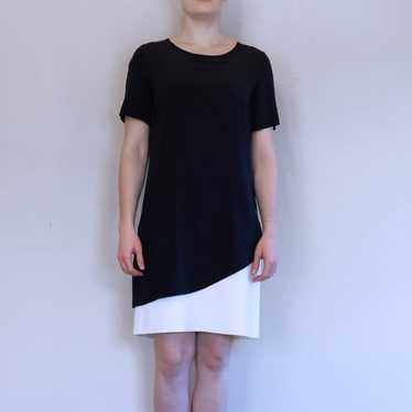 Akris Punto Navy and White Shift Dress