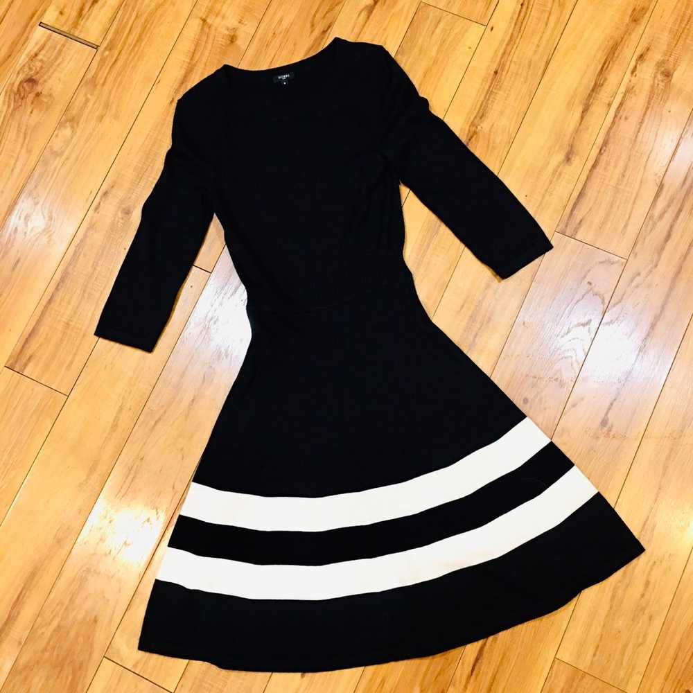 HOBBS London luxury black white sweater dress win… - image 1