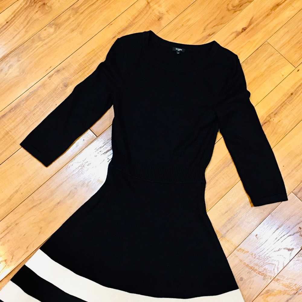 HOBBS London luxury black white sweater dress win… - image 4