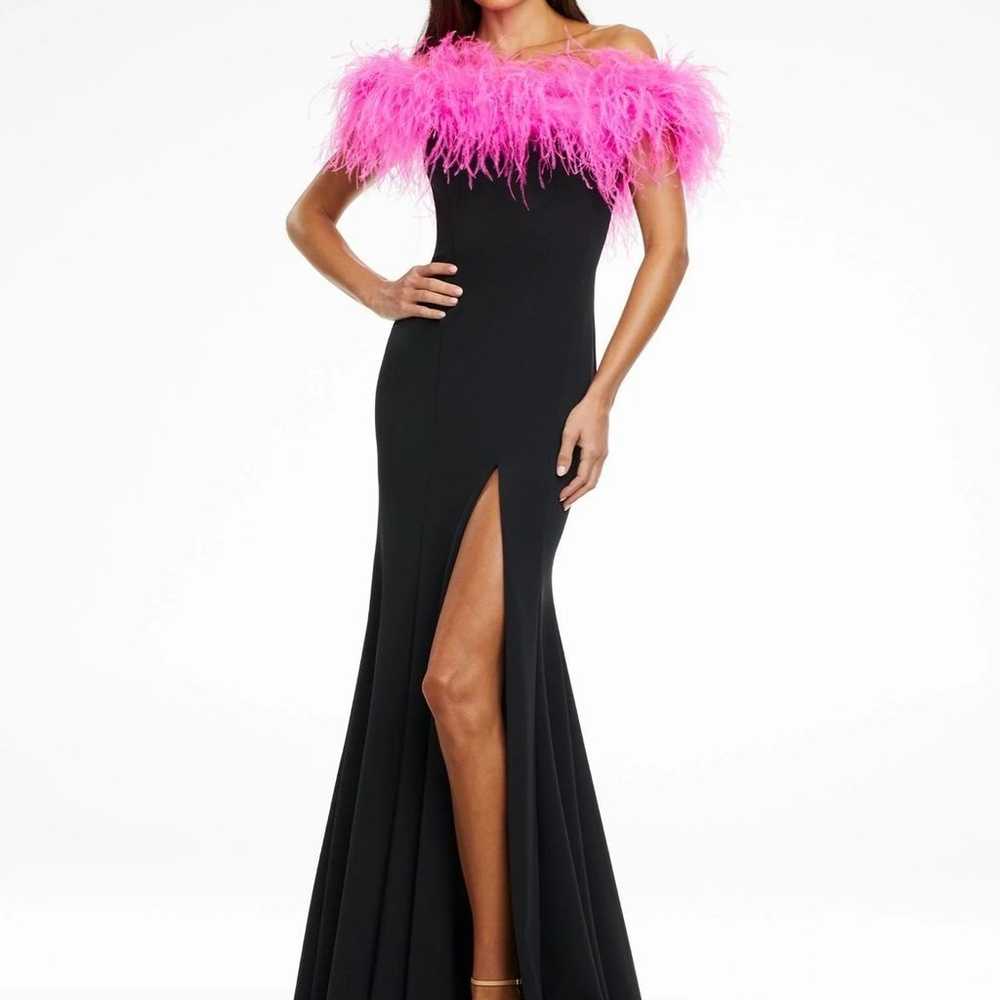 ashley lauren feather dress - image 1