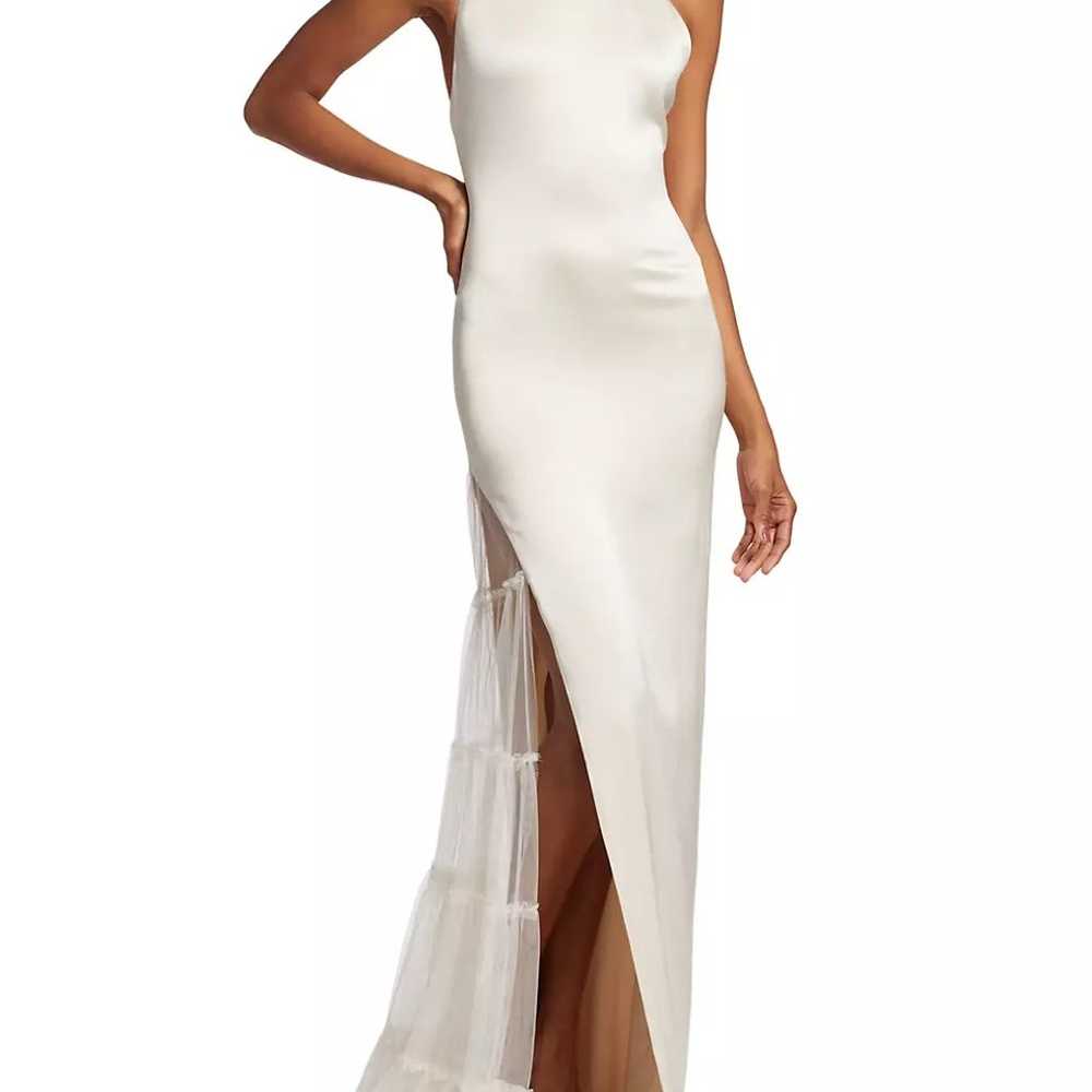 $695 Alice + Olivia Ryn Tulle-Panel Satin Gown si… - image 2