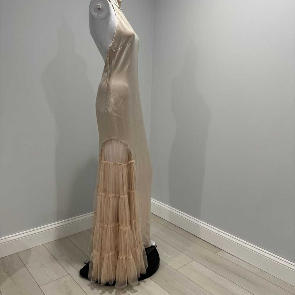 $695 Alice + Olivia Ryn Tulle-Panel Satin Gown si… - image 7