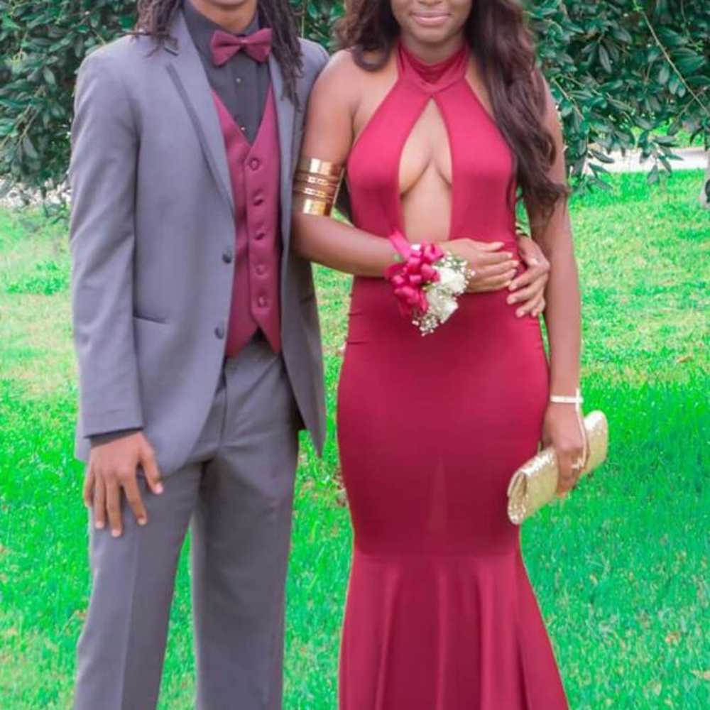 Burgundy Prom Dress - image 2