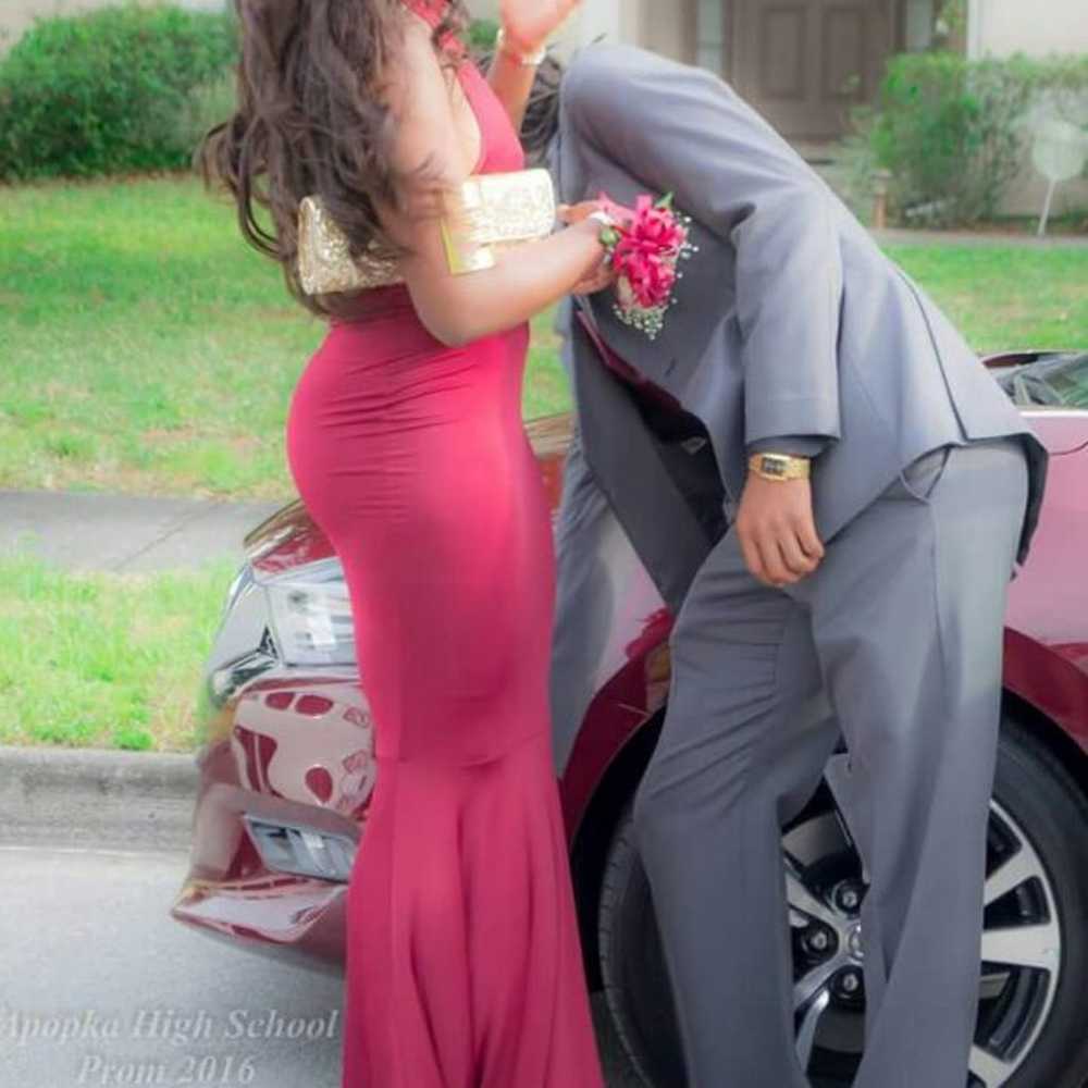 Burgundy Prom Dress - image 4