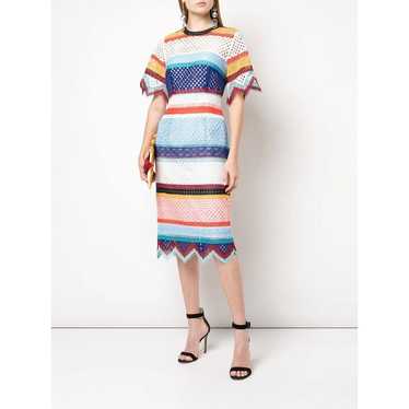 Carolina Herrera Color-Blocked Guipure Striped Lac