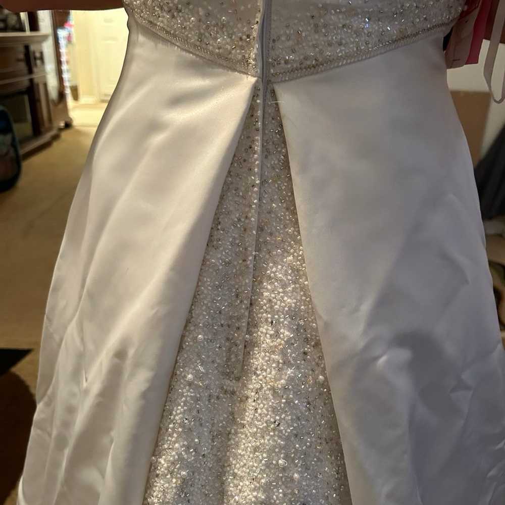 Beautiful empire aline satin wedding dress size 8 - image 6