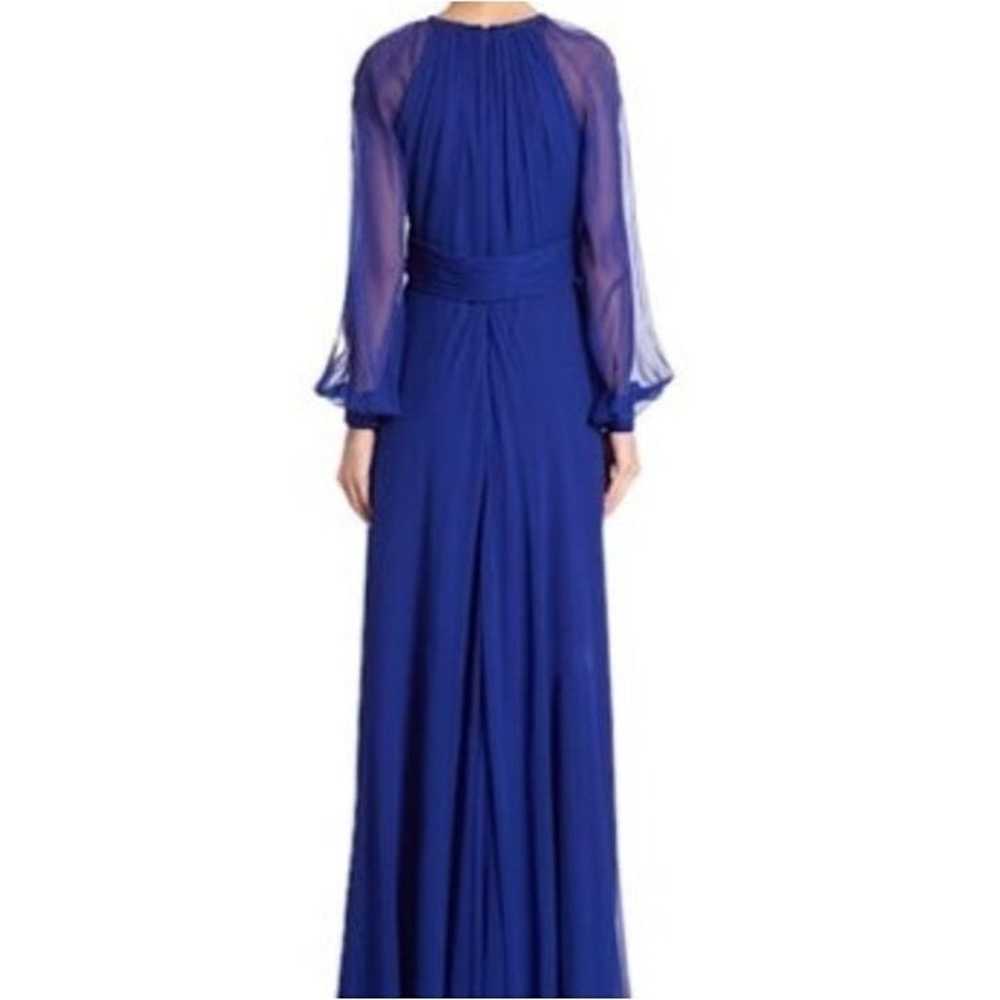 Teri Jon Blue Chiffon Long Sleeve Beaded Gown Dre… - image 2