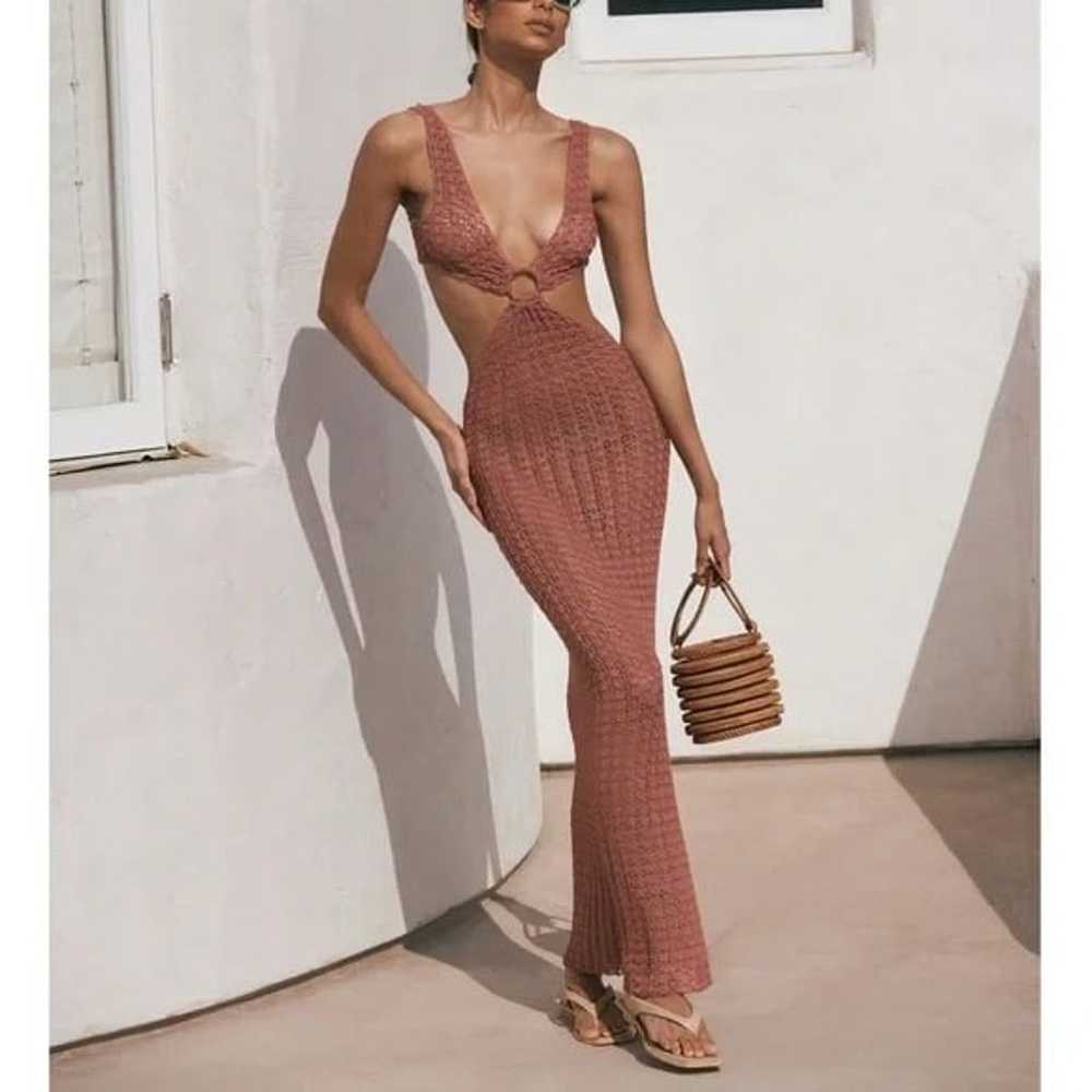 Cult Gaia Knit Crochet Maxi Cut-Out Tyra Dress - image 2