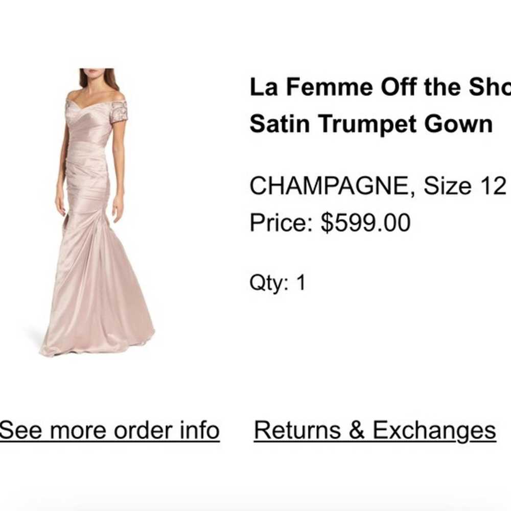 La Femme Off the Should Satin Trumpet Gown - image 1