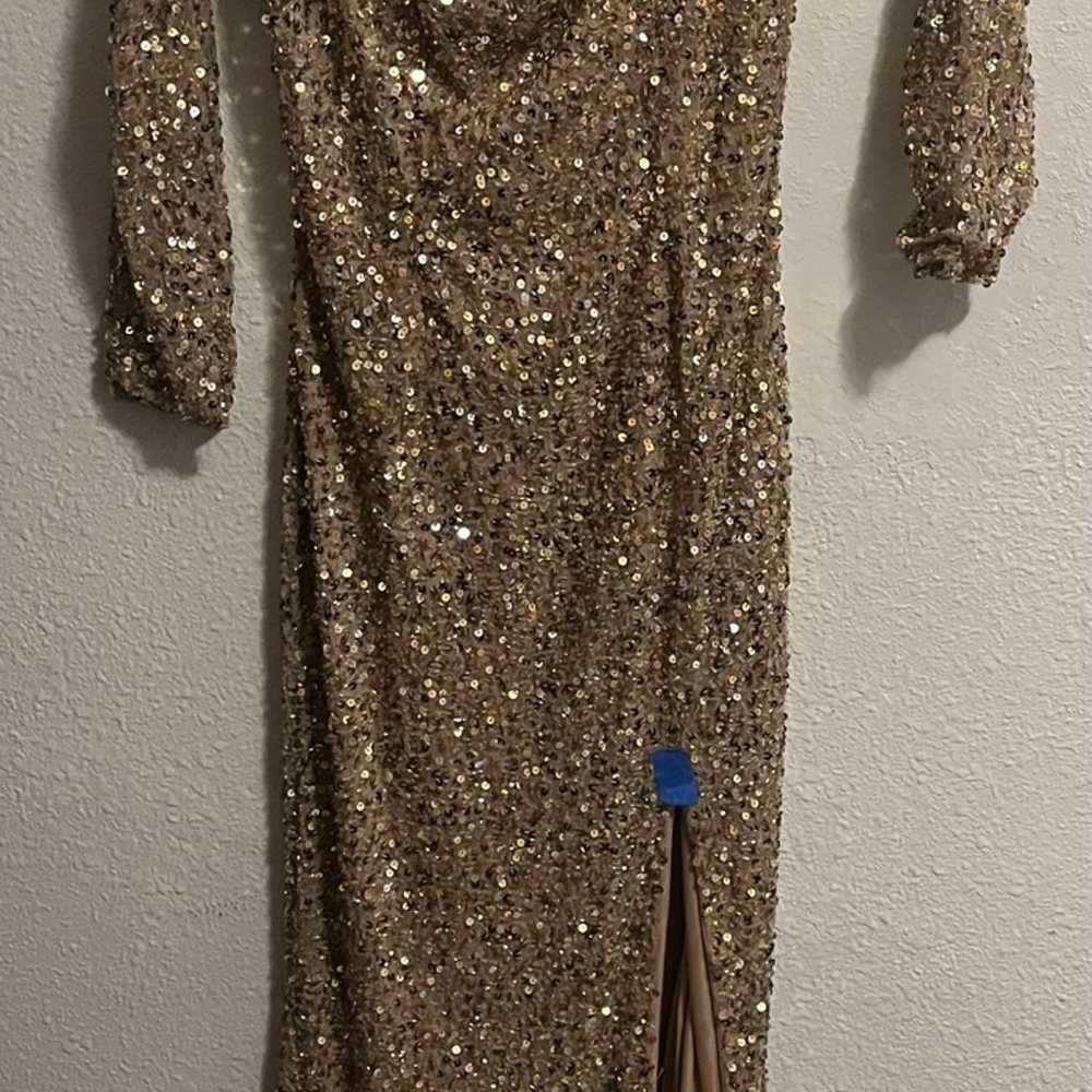 Mac Duggal size 4 Gold Formal Dress NWOT - image 2