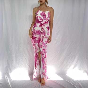 Floral pink long dress