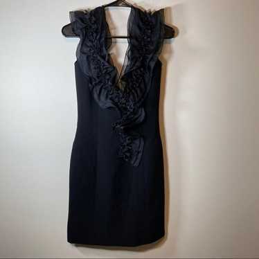 Edward Achour Paris Black Ruffle Dress