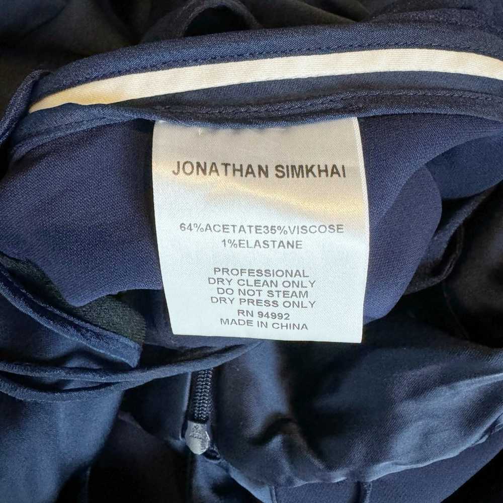 JONATHAN SIMKHAI Navy Blue Satin One Shoulder Jum… - image 9