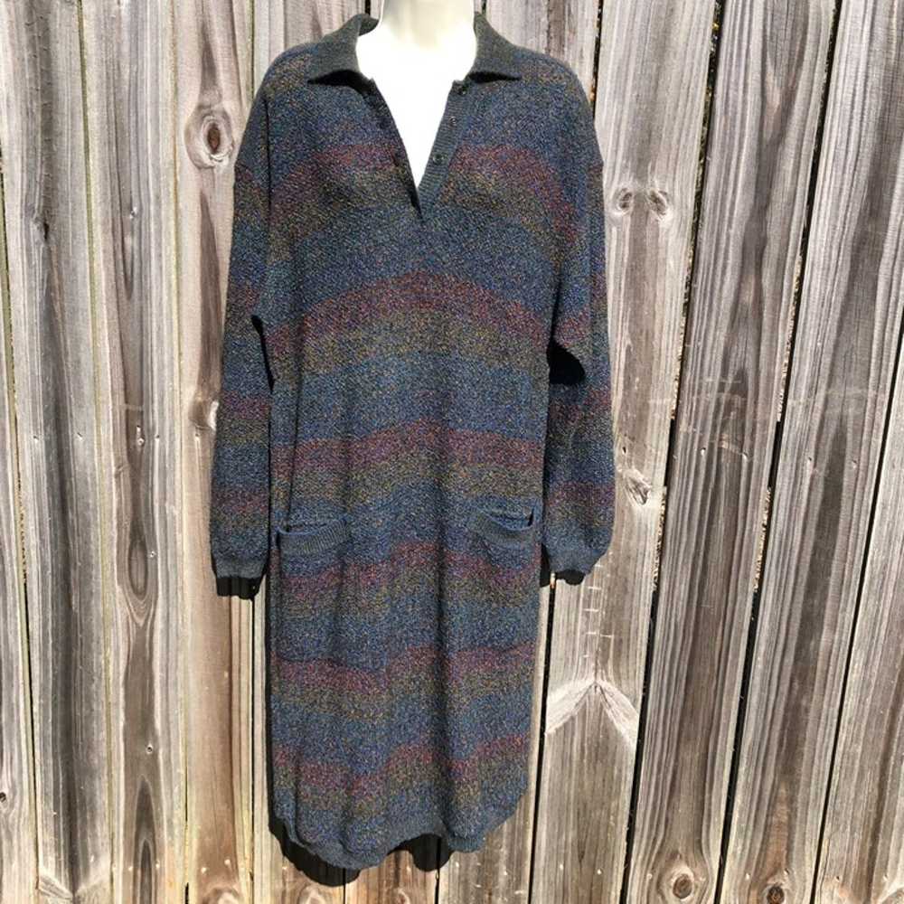 Missoni Vintage 46 10 Wool Mohair Striped Dress L… - image 2